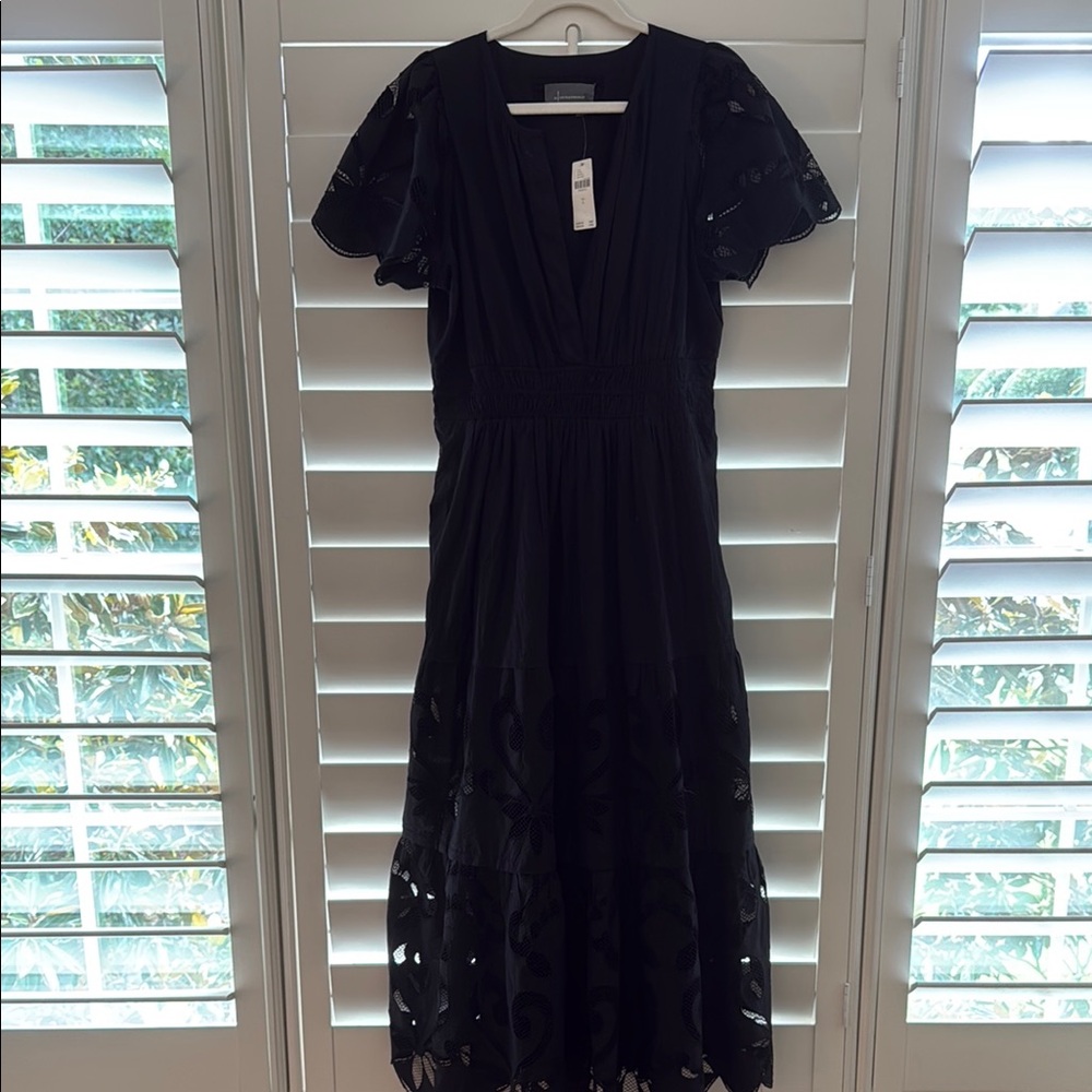 NWT Anthropologie Black Somerset Maxi Dress
